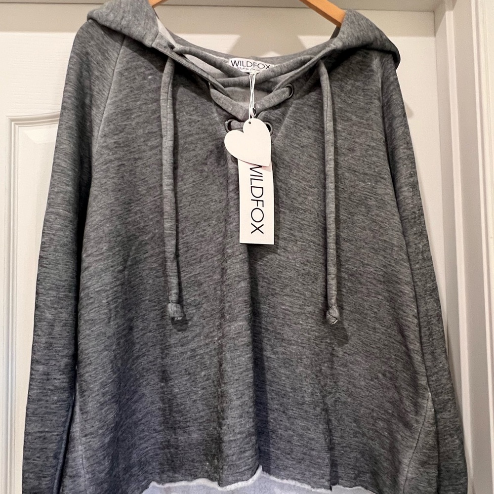 Wildfox Charcoal Hoodie Sweatshirt